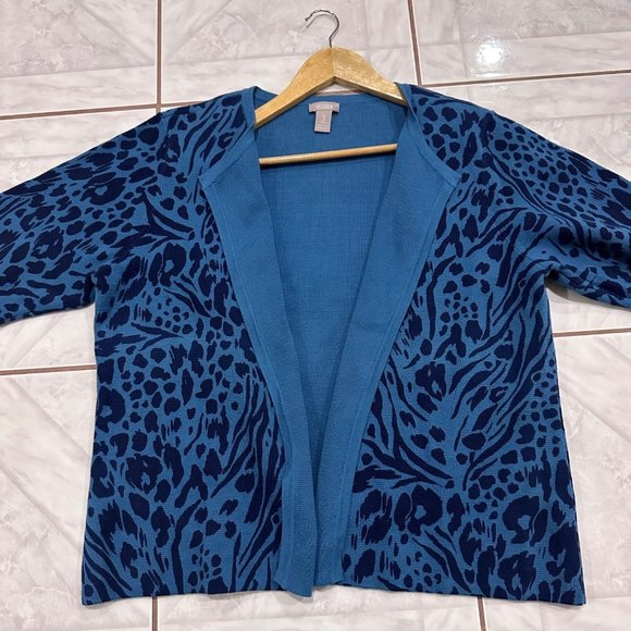 Chico’s Womens Size 3 or XLarge Cheetah Print Open Cardigan Office Brunch Soft - Picture 6 of 11